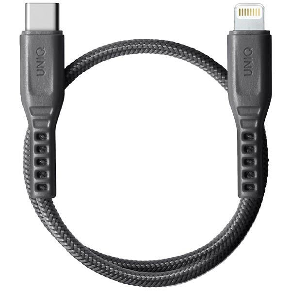 Uniq Flex USB-C / Lightning 18W nylonkabel 30 cm - grå