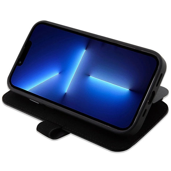 Case BMW BMBKP14X22RDPK iPhone 14 Pro Max 6.7" sort/sort bogreol læder Textured&Stripe