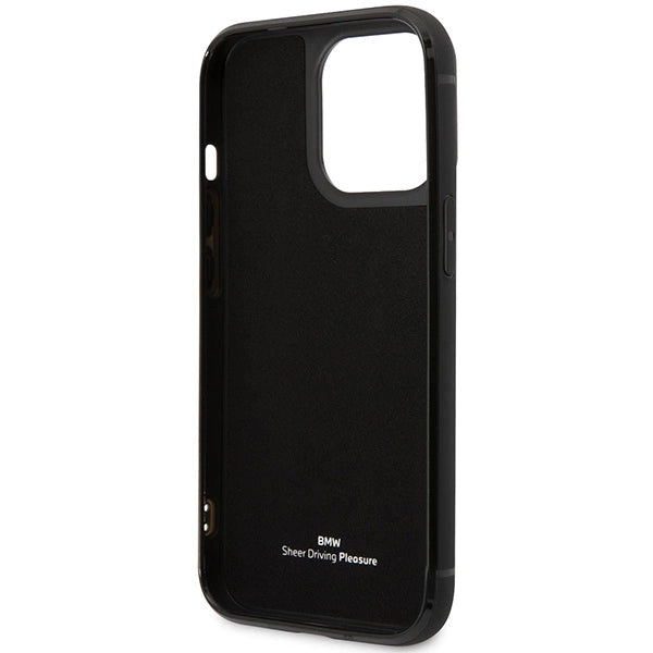Case BMW BMHCP14L22RSEPK iPhone 14 Pro 6.1" sort/sort Læder Card Slot