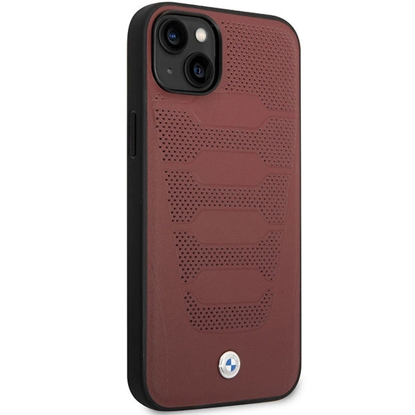 Case BMW BMHCP14S22RPSR iPhone 14 6,1" bordeaux/bordeaux læder sæder mønster