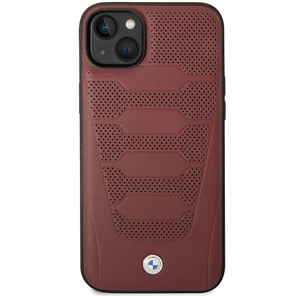 Case BMW BMHCP14S22RPSR iPhone 14 6,1" bordeaux/bordeaux læder sæder mønster