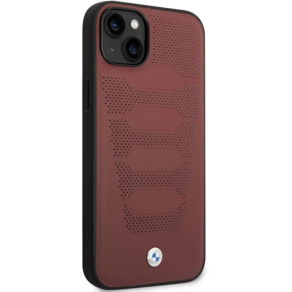 Case BMW BMHCP14S22RPSR iPhone 14 6,1" bordeaux/bordeaux læder sæder mønster