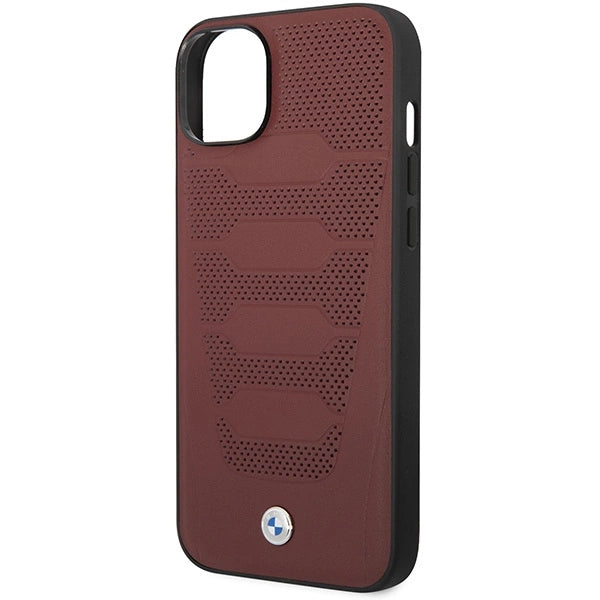 Case BMW BMHCP14S22RPSR iPhone 14 6,1" bordeaux/bordeaux læder sæder mønster