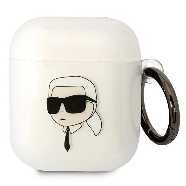 Karl Lagerfeld KLA2HNIKTCT AirPods 1/2 cover gennemsigtigt Karlons hoved