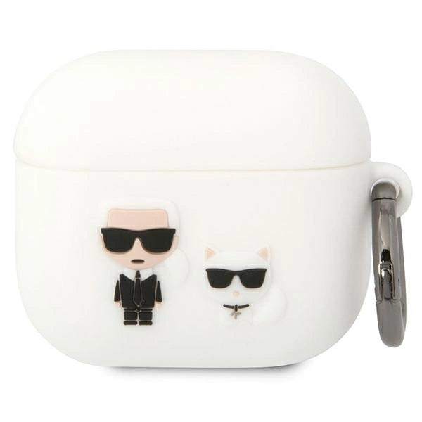 Karl Lagerfeld KLACA3SILKCW AirPods 3 cover hvid/hvid Silikon Karl & Choupette