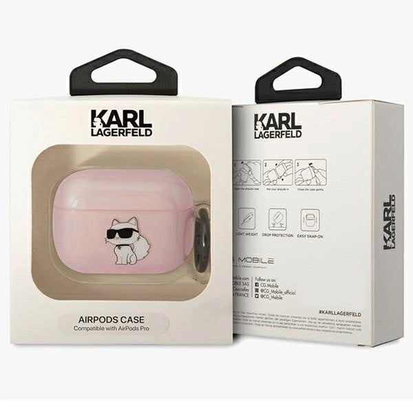 Karl Lagerfeld KLAPHNCHTCP Airpods Pro cover lyserød/rosa Ikonik Choupette