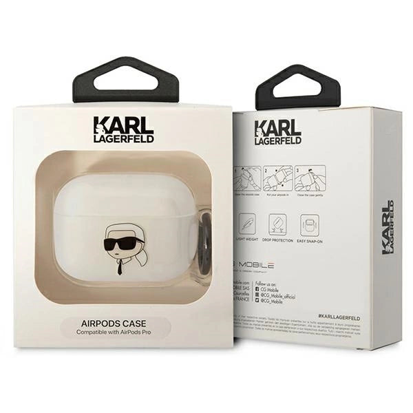 Karl Lagerfeld KLAPHNIKTCT AirPods Pro cover gennemsigtige Karl óns hoved