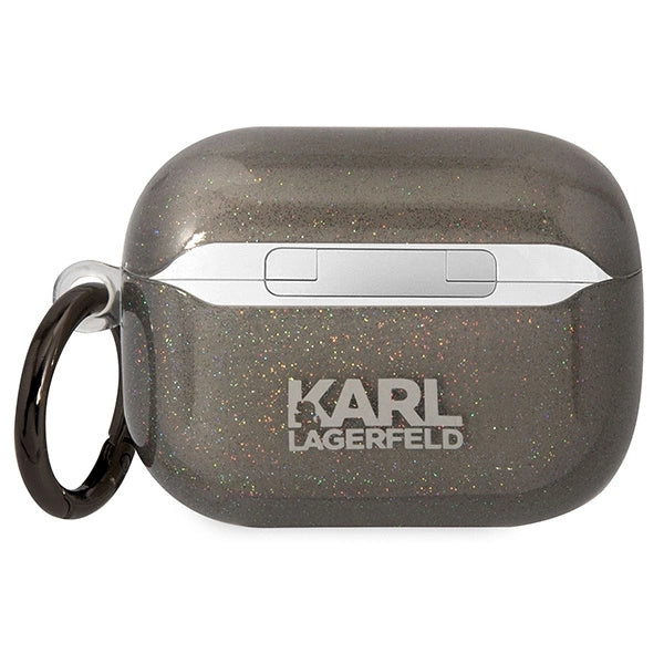 Karl Lagerfeld KLAPHNKCTGK Airpods Pro cover sort/sort Gliter Karl&Choupette