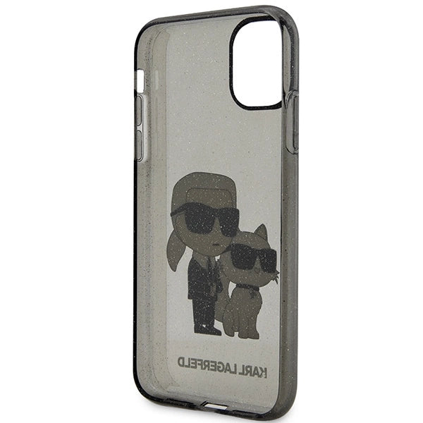 Karl Lagerfeld KLHCN61HNKCTGK iPhone 11 / Xr 6.1" sort/sort hardcase Gliter Karl&Choupette