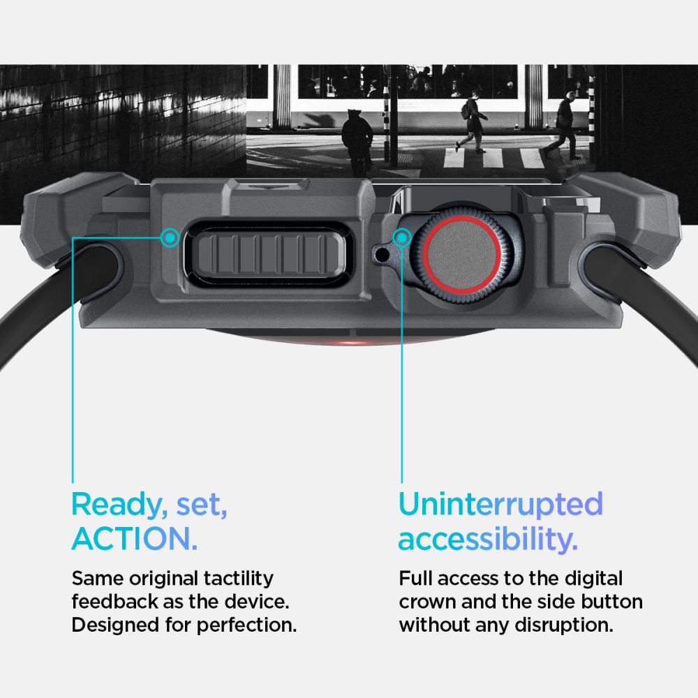 Spigen Rugged Armor Apple Watch 10/11 (46 Mm) Mørkegrå