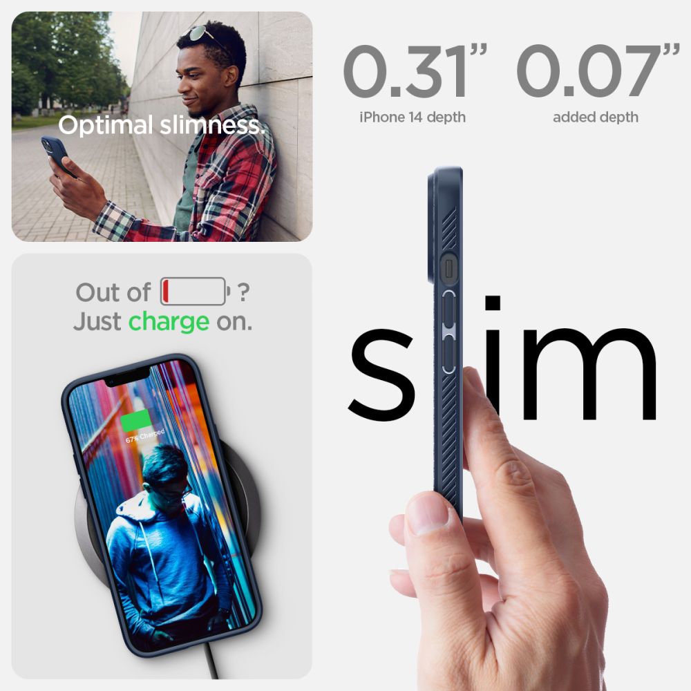 Spigen Liquid Air Iphone 14 Plus / 15 Plus Marineblå