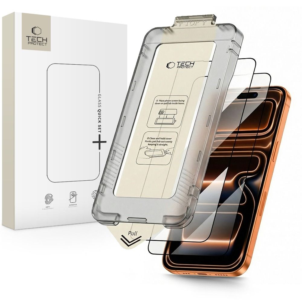 Hærdet Glas Tech Protect Quick Set+ 2 Pack Iphone 17 Pro Max Black