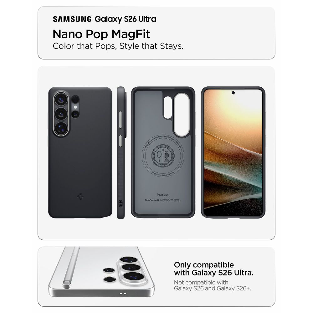 Spigen Nano Pop Mag Magsafe Galaxy S26 Ultra Sort Sesam