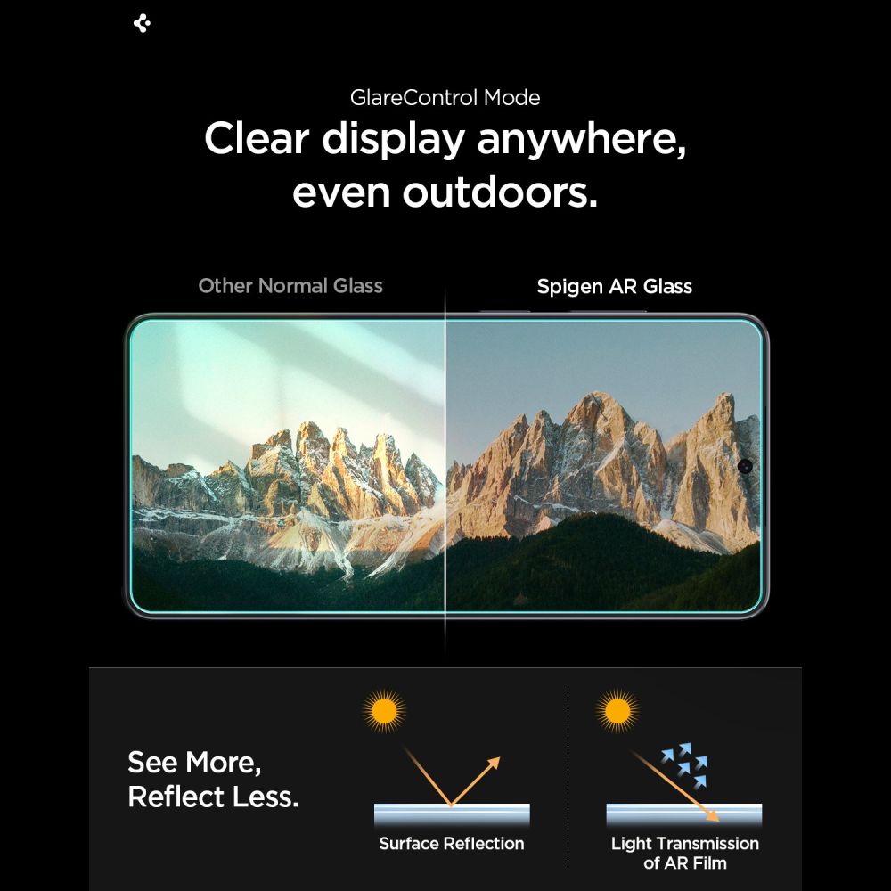 Antireflektivt Glas Antyrefleksyjne Spigen Glas.Tr 'Ez Fit Pro Ac' Anti Reflection 2 Pack Galaxy S26 Clear