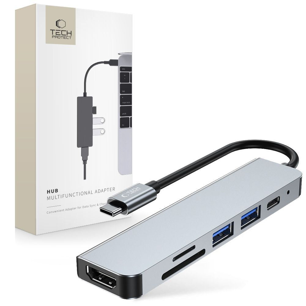 Tech Protect V4 Navadapter 6 I 1 Grå