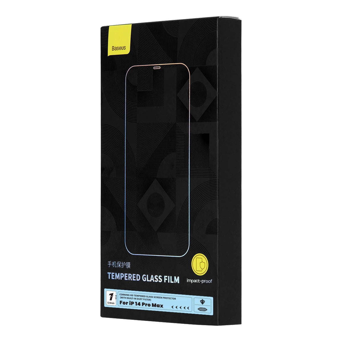 Baseus Full Screen Tempered Glass til iPhone 14 Pro Max med højttaler dækning 0,4 mm + montering kit