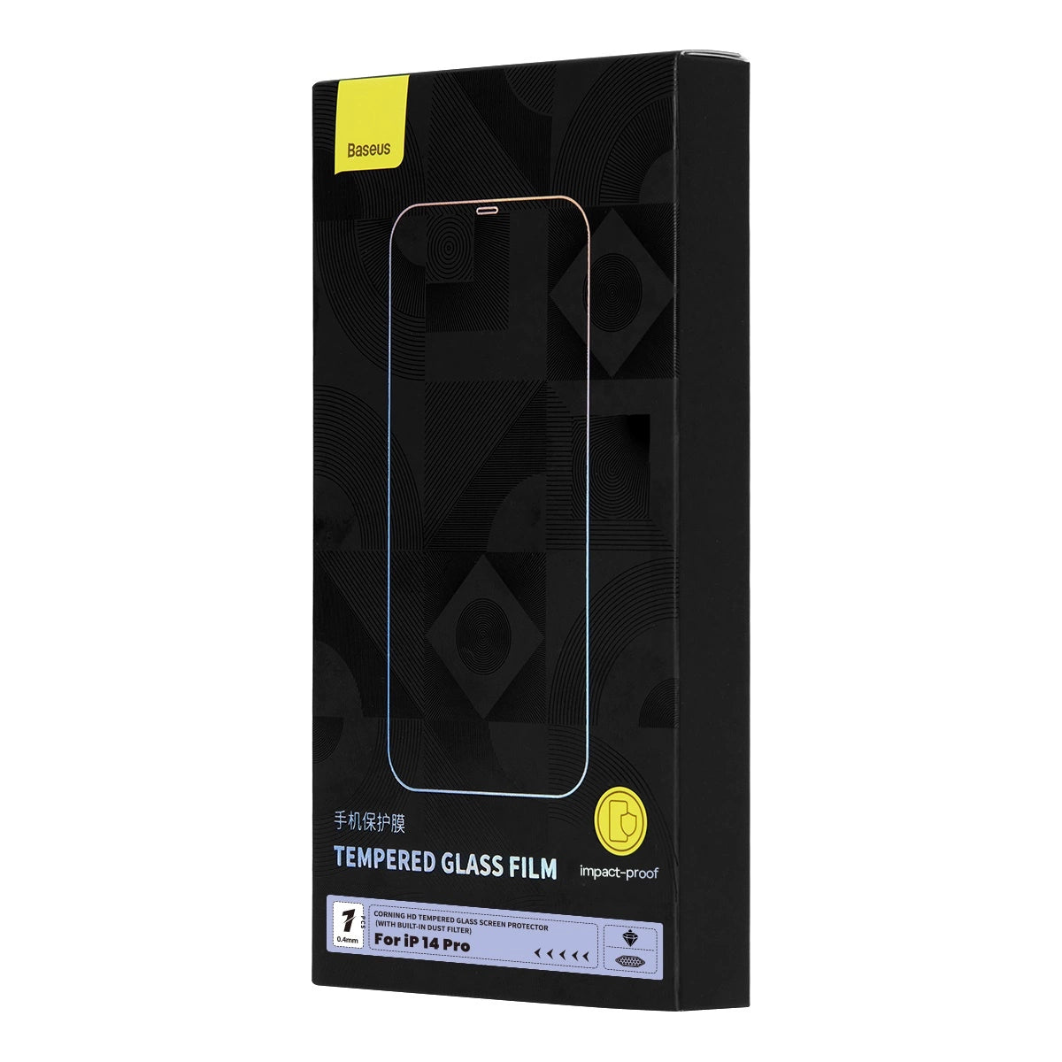 Baseus Full Screen Tempered Glass til iPhone 14 Pro med højttaler dækning 0,4 mm + montering kit
