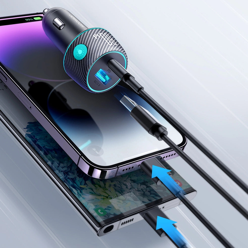 60W USB-C USB-A biloplader Joyroom JR-CCN01 - sort