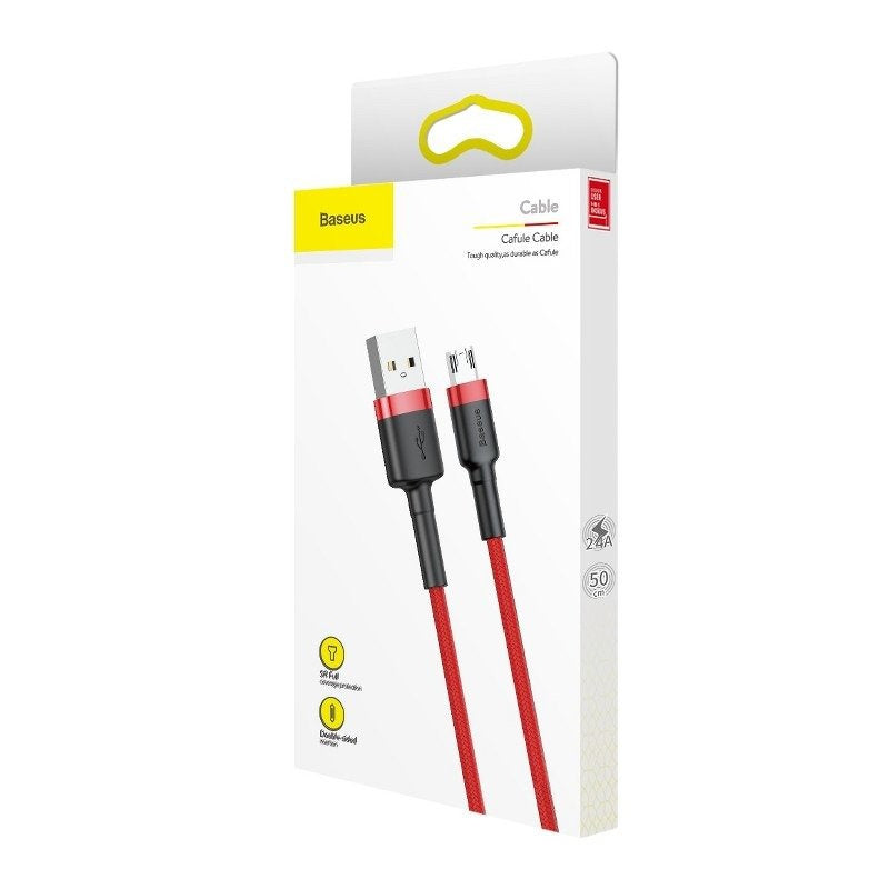 Baseus Cafule Micro USB-kabel 2,4 A 1 m (rød)