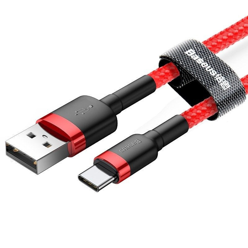 Baseus Cafule kabel USB-C 3A 1m (rødt)