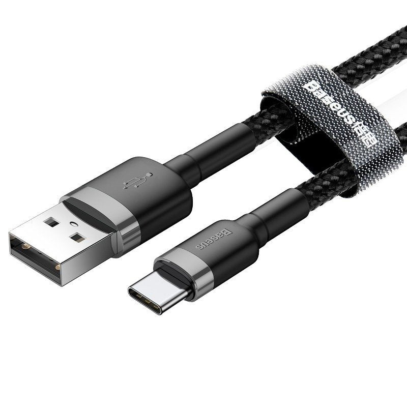 Baseus Cafule kabel USB-C 3A 1m (grå+sort)