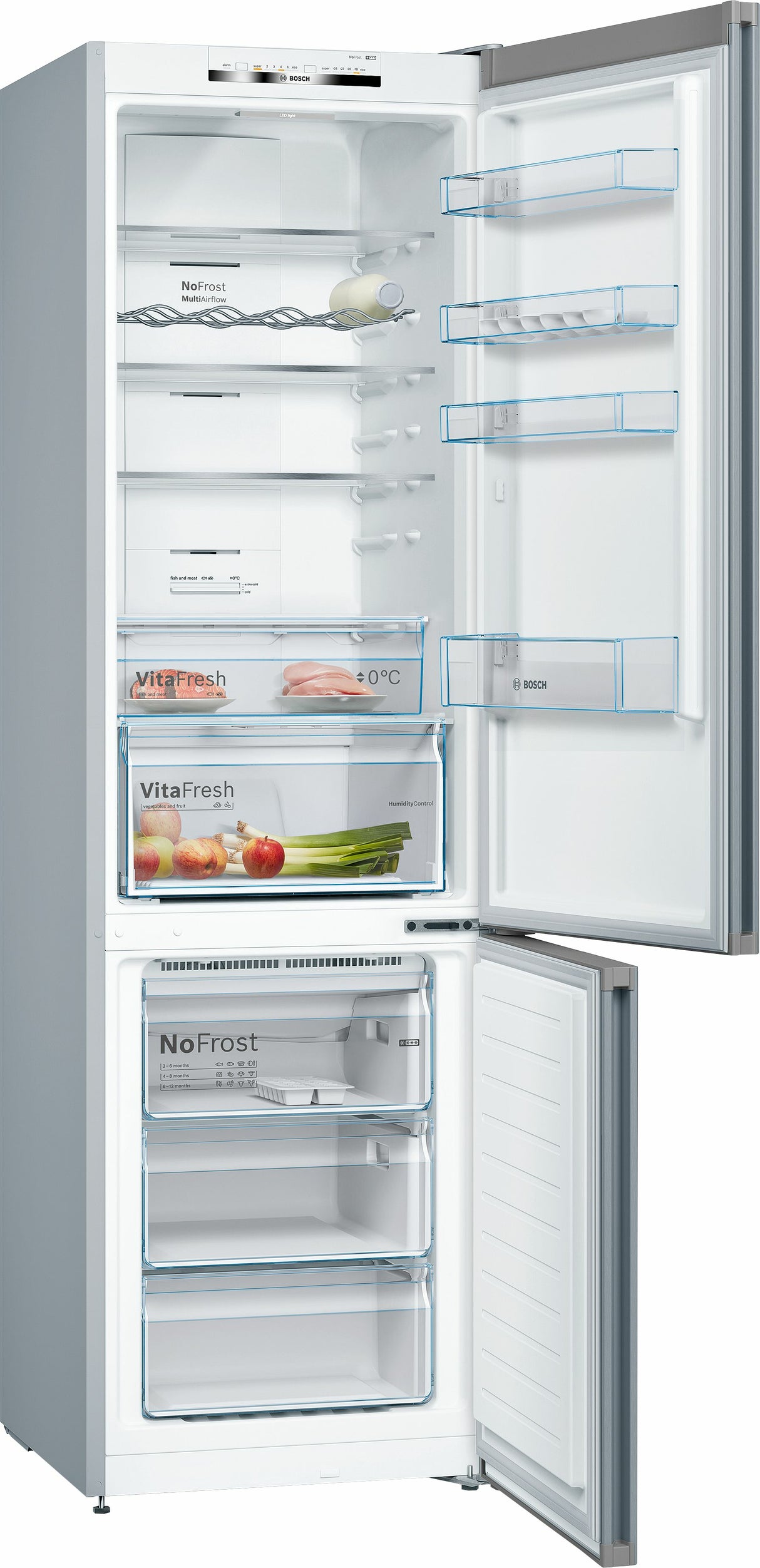 Bosch Serie 4 KGN39VLEB køle-/fryseskab Fritstående 368 L Rustfrit stål