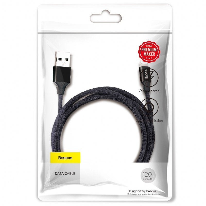 Base Yusiven Lightning Cable 120cm 2A - sort