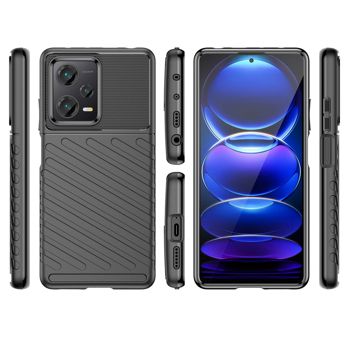 Thunder Case til Xiaomi Redmi Note 12 Pro+ silikone rustning case sort
