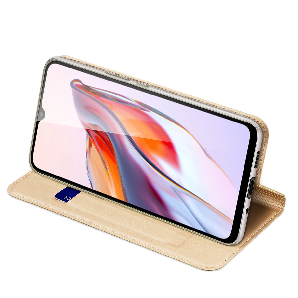 Dux Ducis Skin Pro Case For Xiaomi Redmi 11A / Poco C55 / Redmi 12C Cover Flip Card Wallet Stand Gold