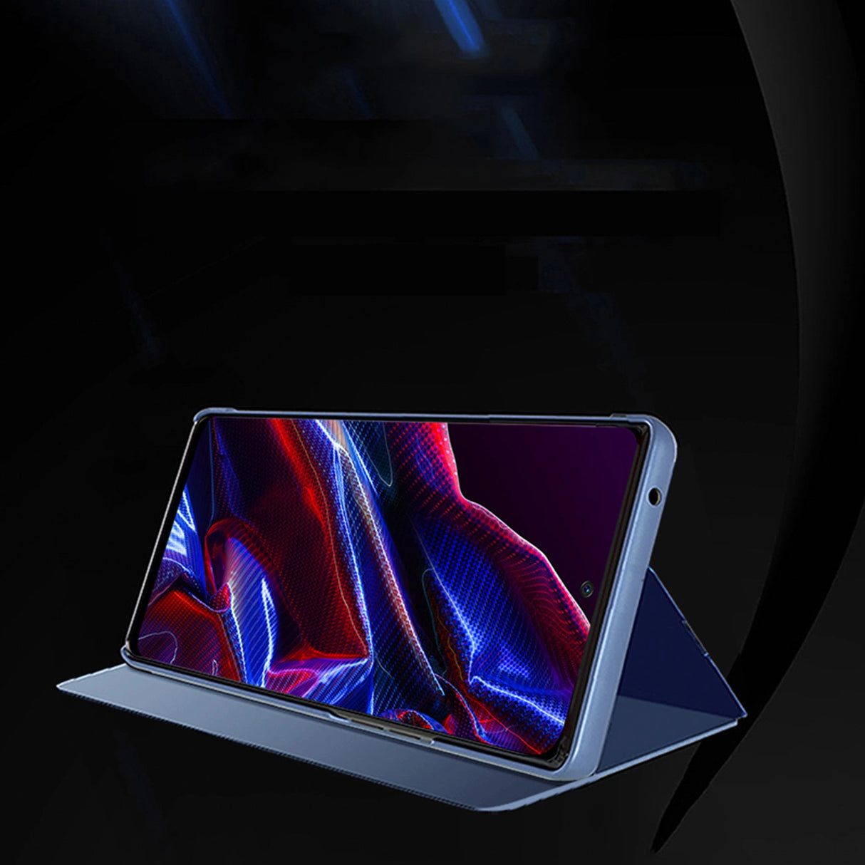 Clear View Case cover til Xiaomi Redmi Note 12 5G / Poco X5 5G flip cover sort