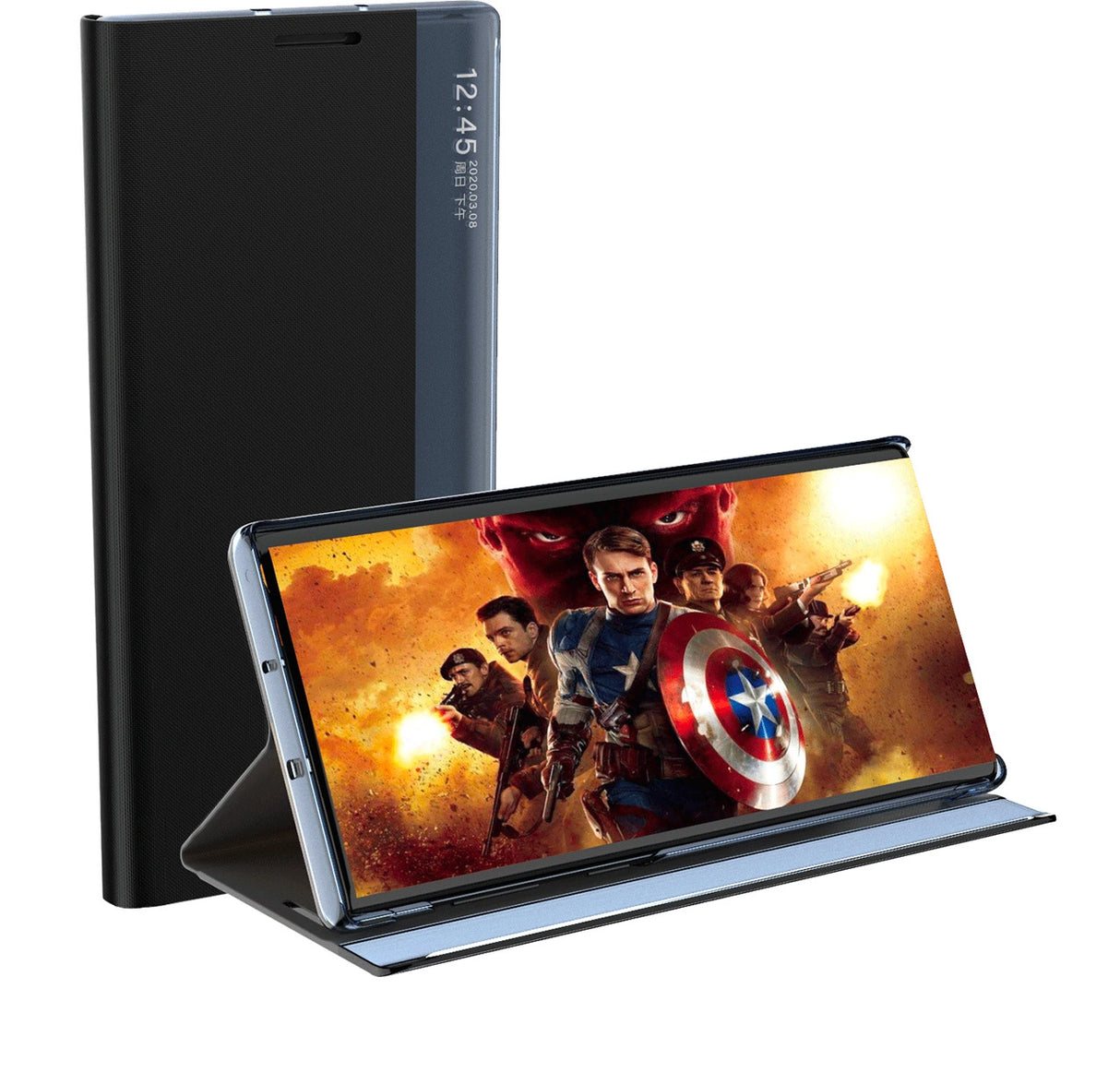 Nye Sleep Case Cover til Xiaomi Redmi Note 12 5G / Poco X5 5G Cover med Flip Stand Black