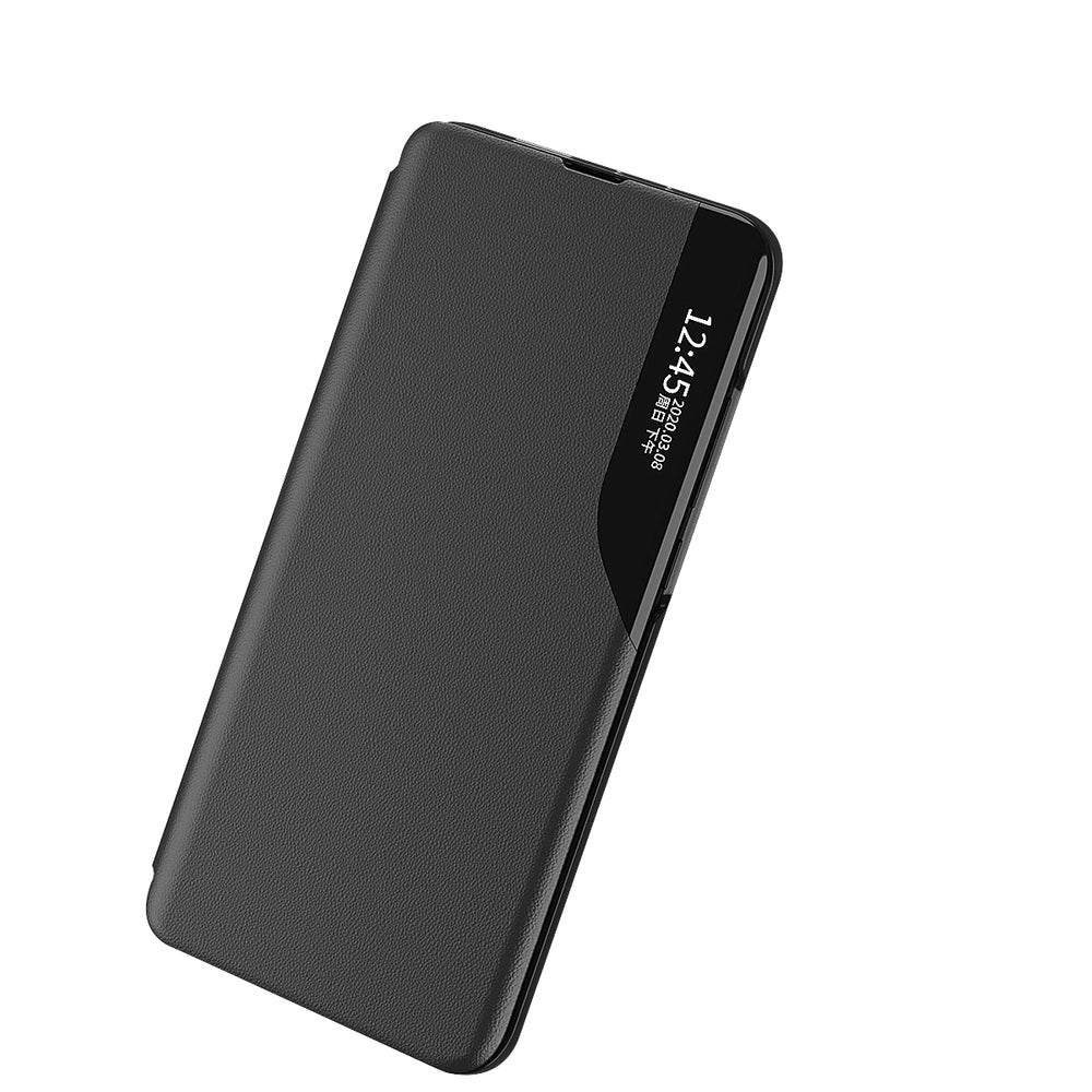Eco læder View Case cover til Samsung Galaxy A24 4G med flip stand sort