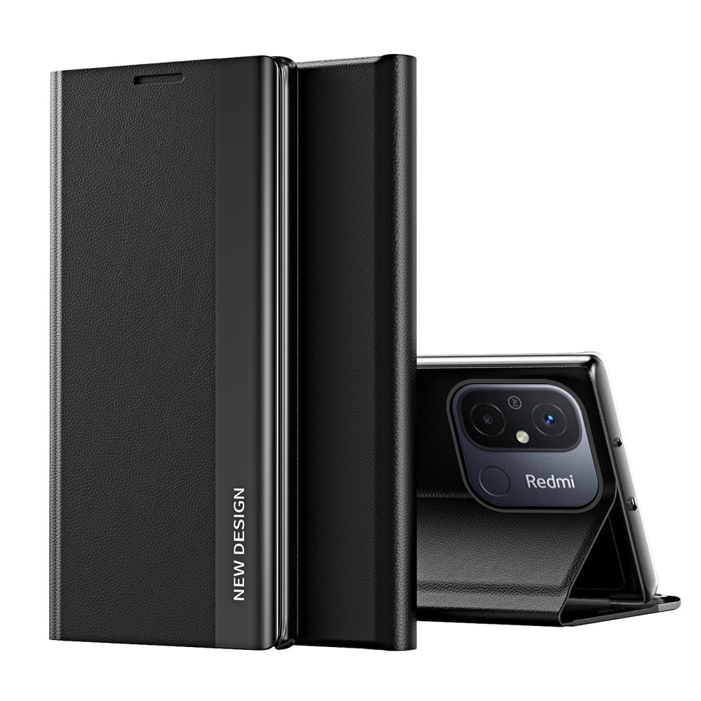 Sleep Case Pro-kasse til Xiaomi Redmi Note 12 Pro+ med flip stand sort