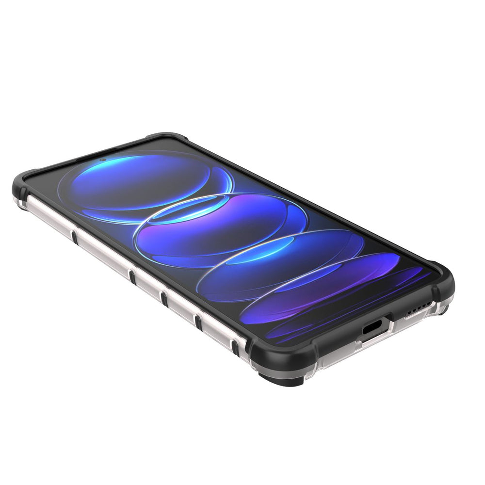 Honeycomb case til Xiaomi Redmi Note 12 Pro+ pansret hybrid cover sort