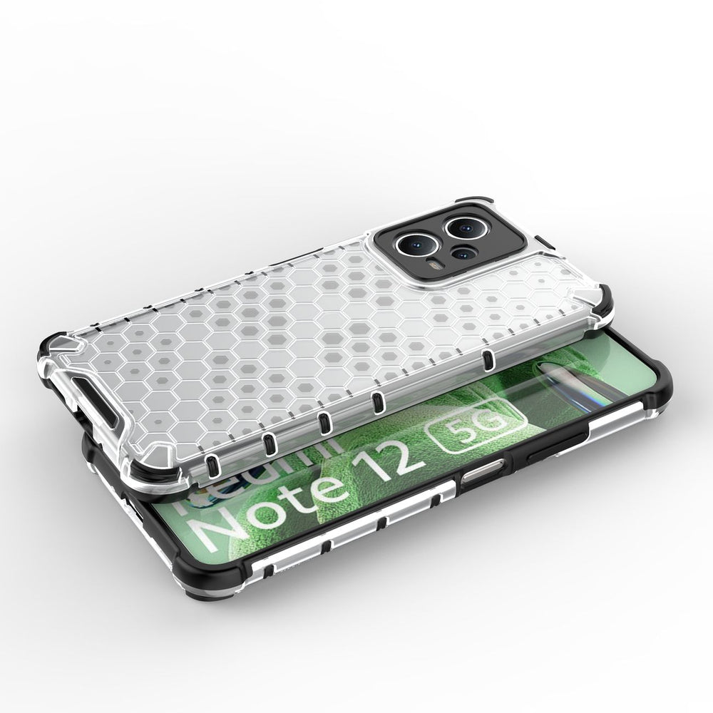 Honeycomb case til Xiaomi Redmi Note 12 5G / Poco X5 5G pansret hybrid cover sort