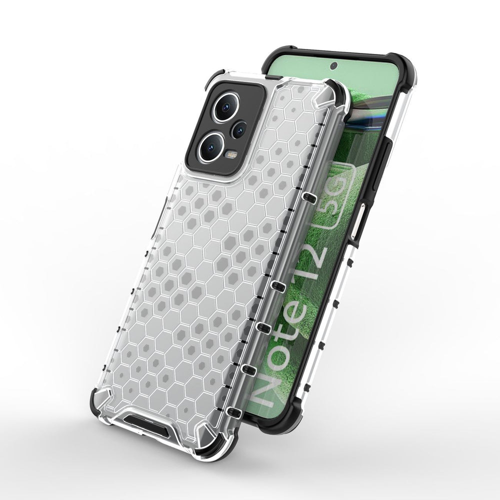 Honeycomb case til Xiaomi Redmi Note 12 5G / Poco X5 5G pansret hybrid cover sort