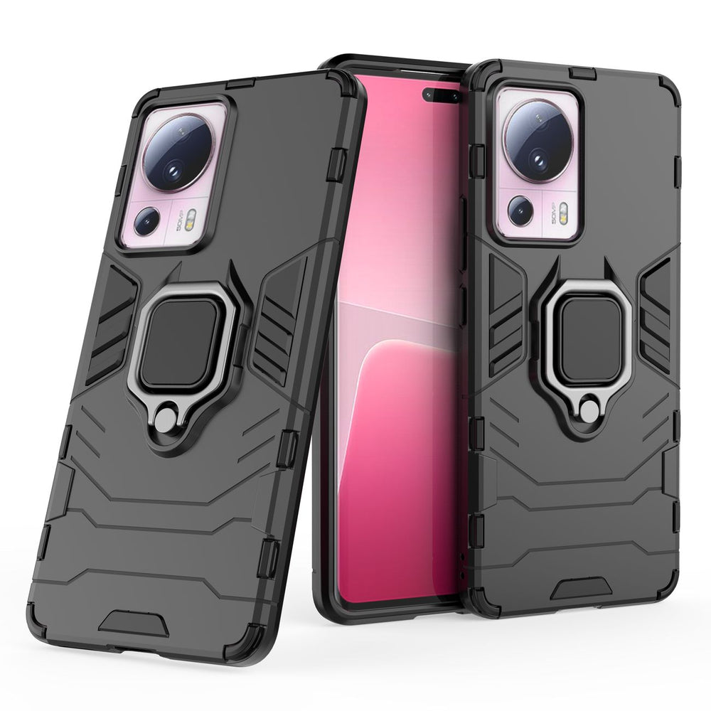 Ring Armor case til Xiaomi 13 Lite pansret cover magnetisk holder ring sort