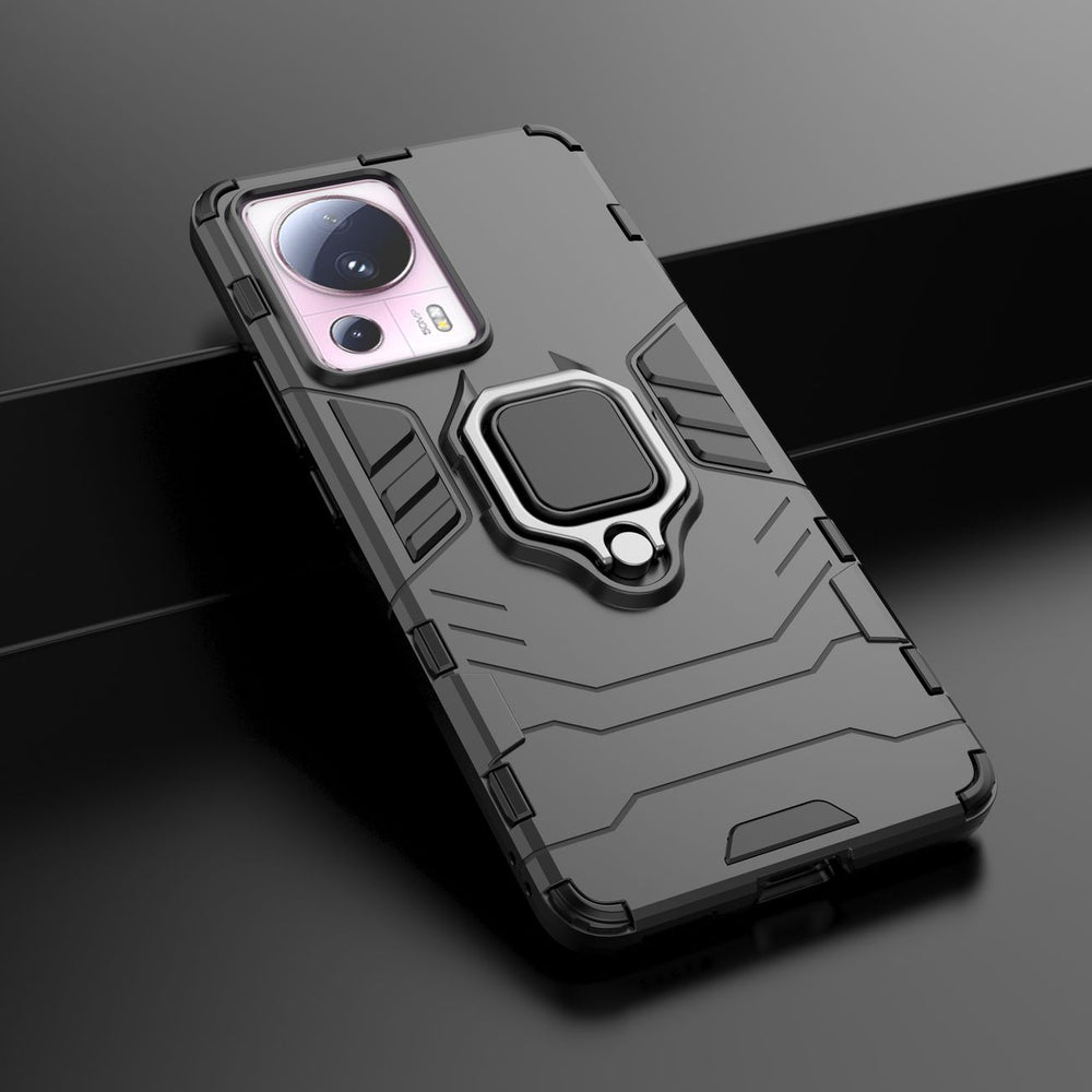 Ring Armor case til Xiaomi 13 Lite pansret cover magnetisk holder ring sort