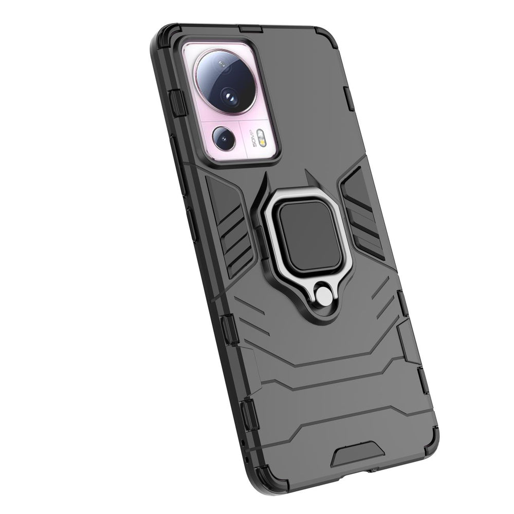 Ring Armor case til Xiaomi 13 Lite pansret cover magnetisk holder ring sort