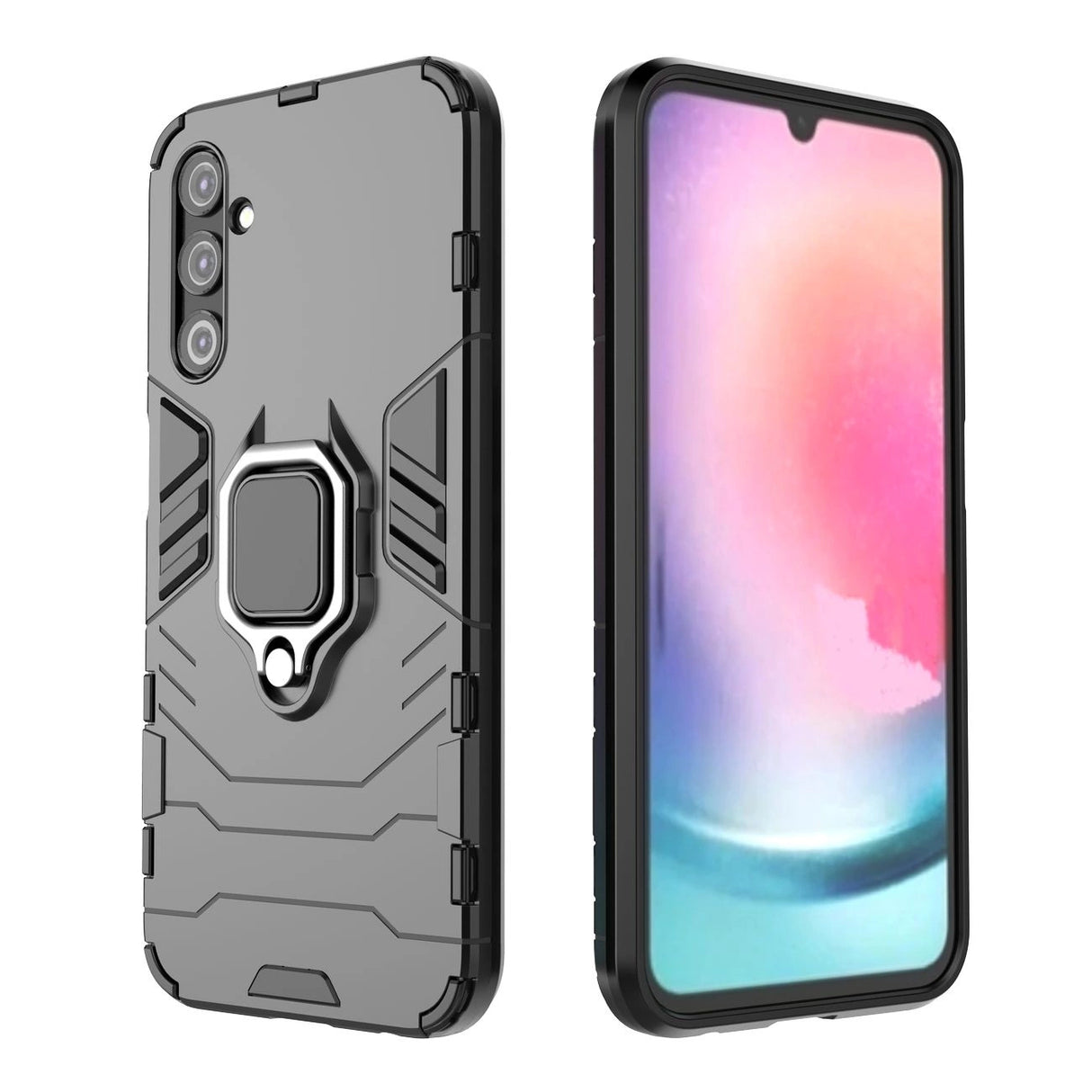 Ring Armor case til Samsung Galaxy A24 4G pansrede cover magnetisk holder ring sort