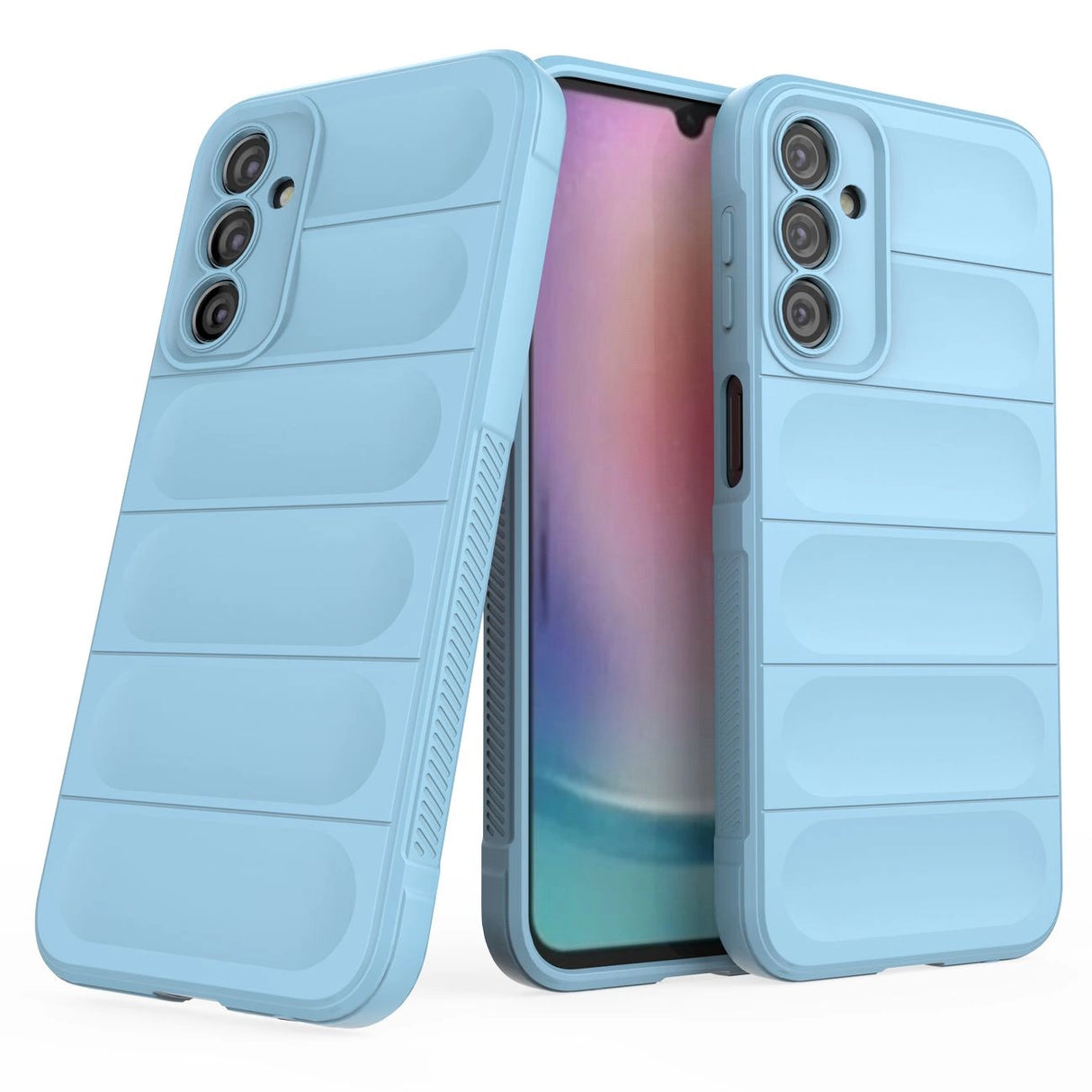 Magic Shield Case til Samsung Galaxy A24 4G fleksibelt pansret cover lysblå