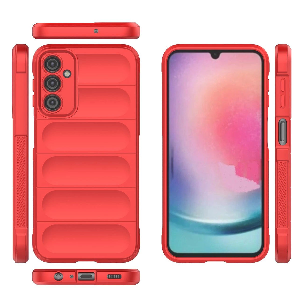 Magic Shield Case til Samsung Galaxy A24 4G fleksibelt pansret cover rød