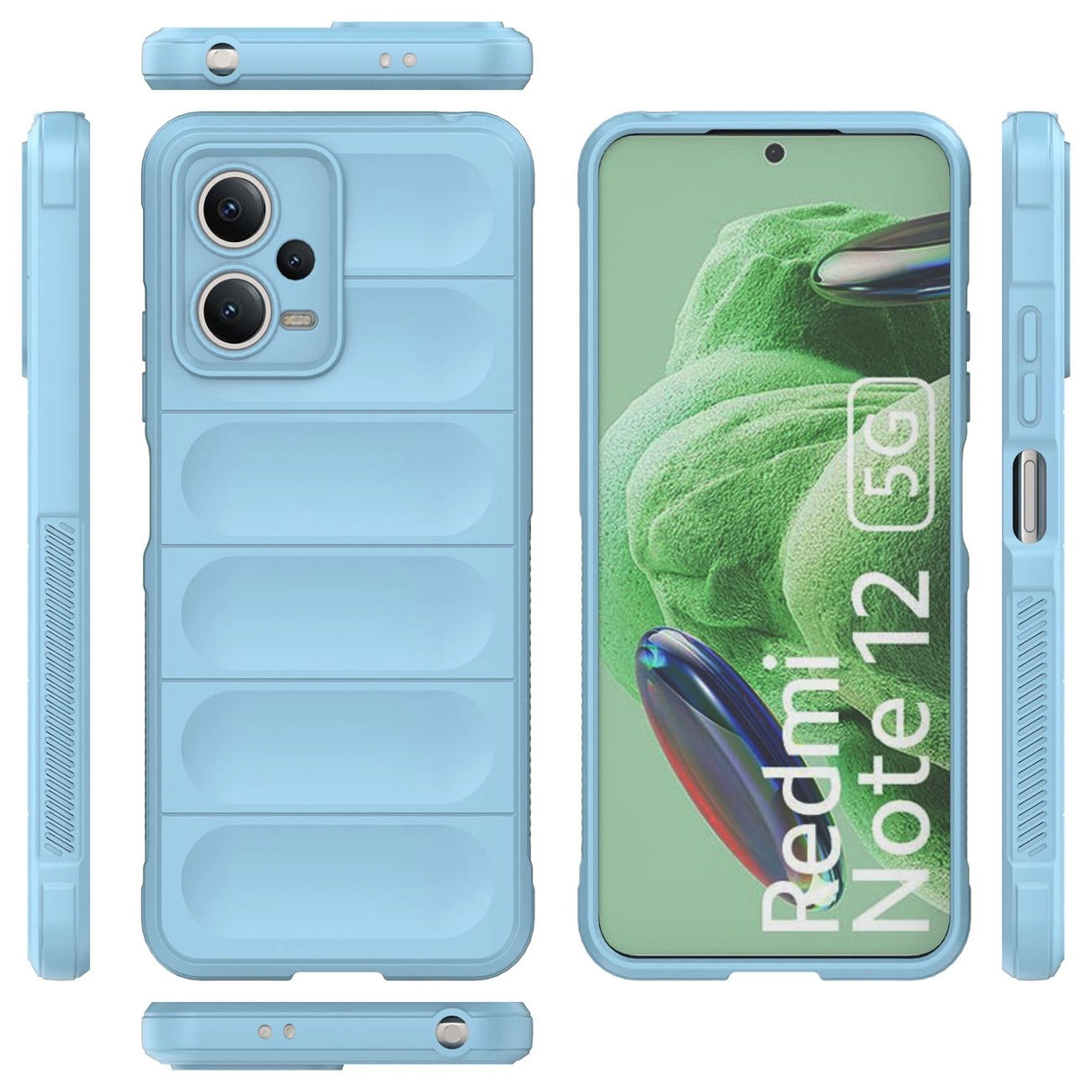 Magic Shield Case Cover til Xiaomi Redmi Note 12 5G / Poco X5 5G Fleksibel rustning Cover Light Blue