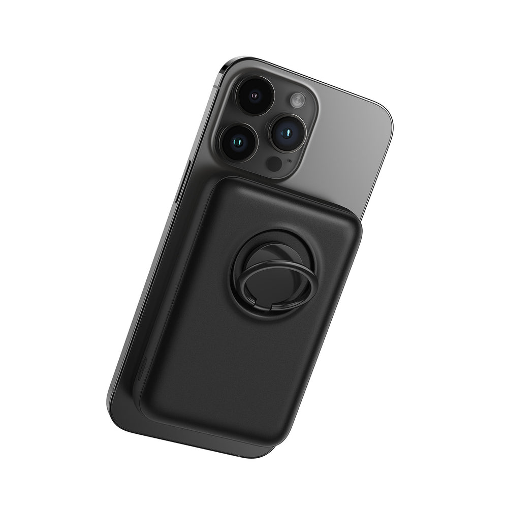 Trådløs powerbank 10000mAh Joyroom JR-W050 20W MagSafe med ring og stand - sort