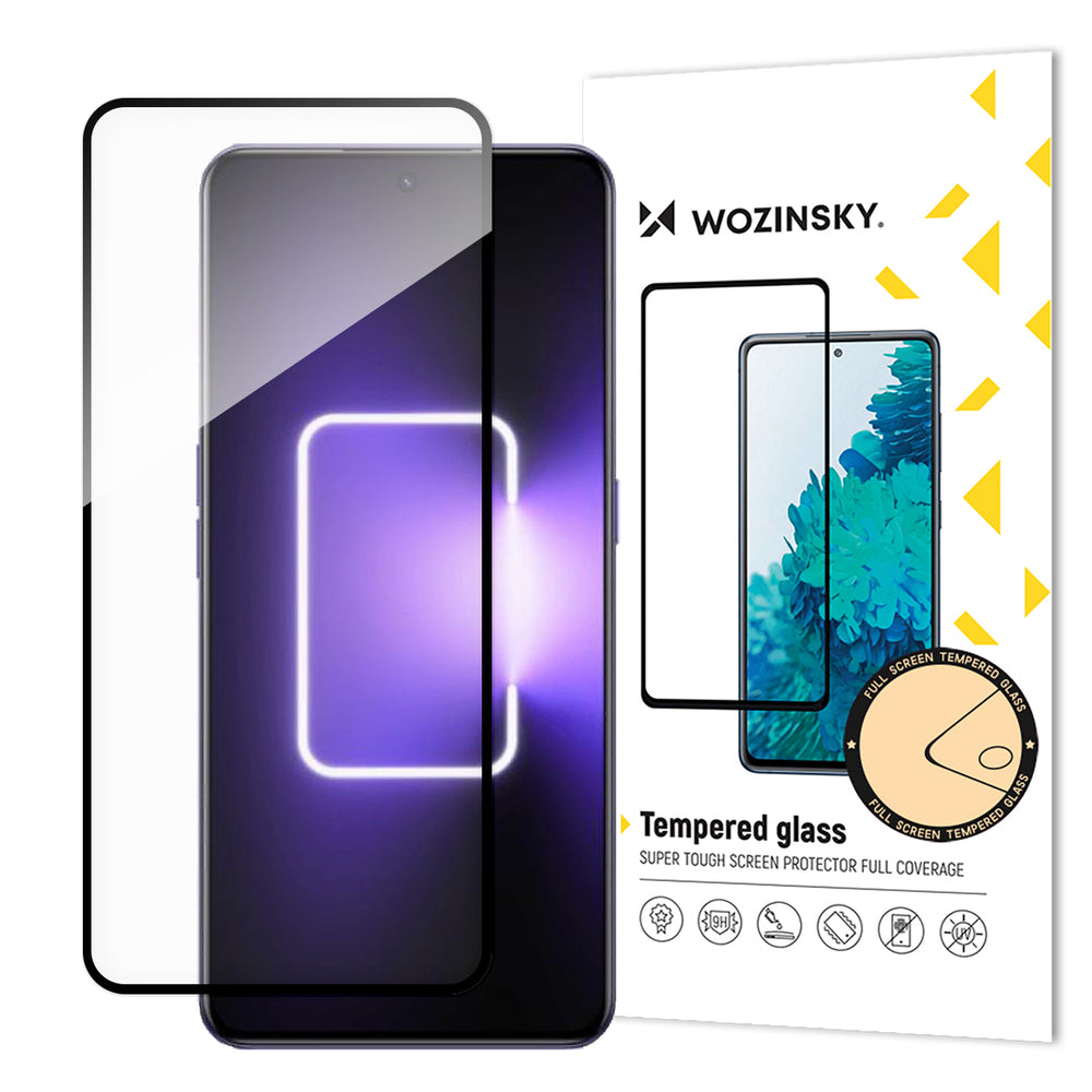 Wozinsky Full Glue Tempered Glass Temperet glas til Realme GT Neo 5 / Realme GT3 9H Full Screen Cover med sort ramme