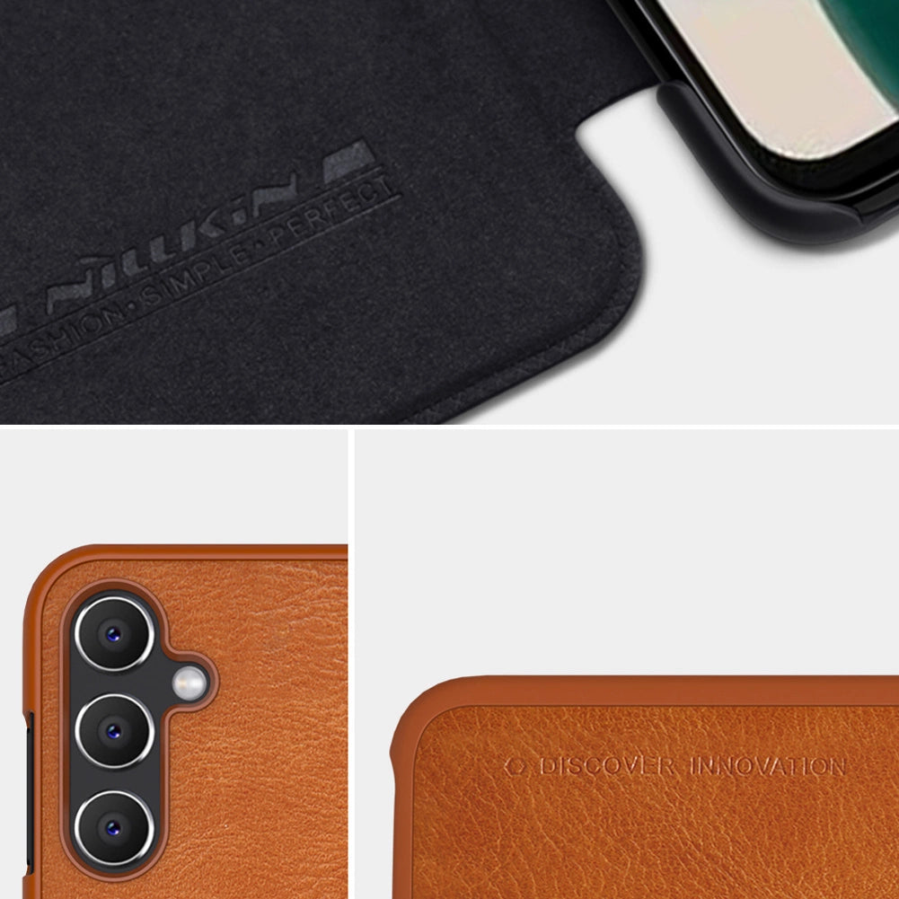 Nillkin Qin Læderkasse Læderkasse med lommepung brun