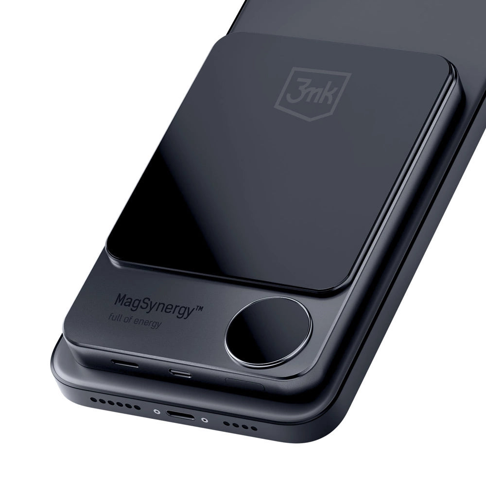 Powerbank 3mk MagSynergy 10000 mAh induktion med MagSafe - sort