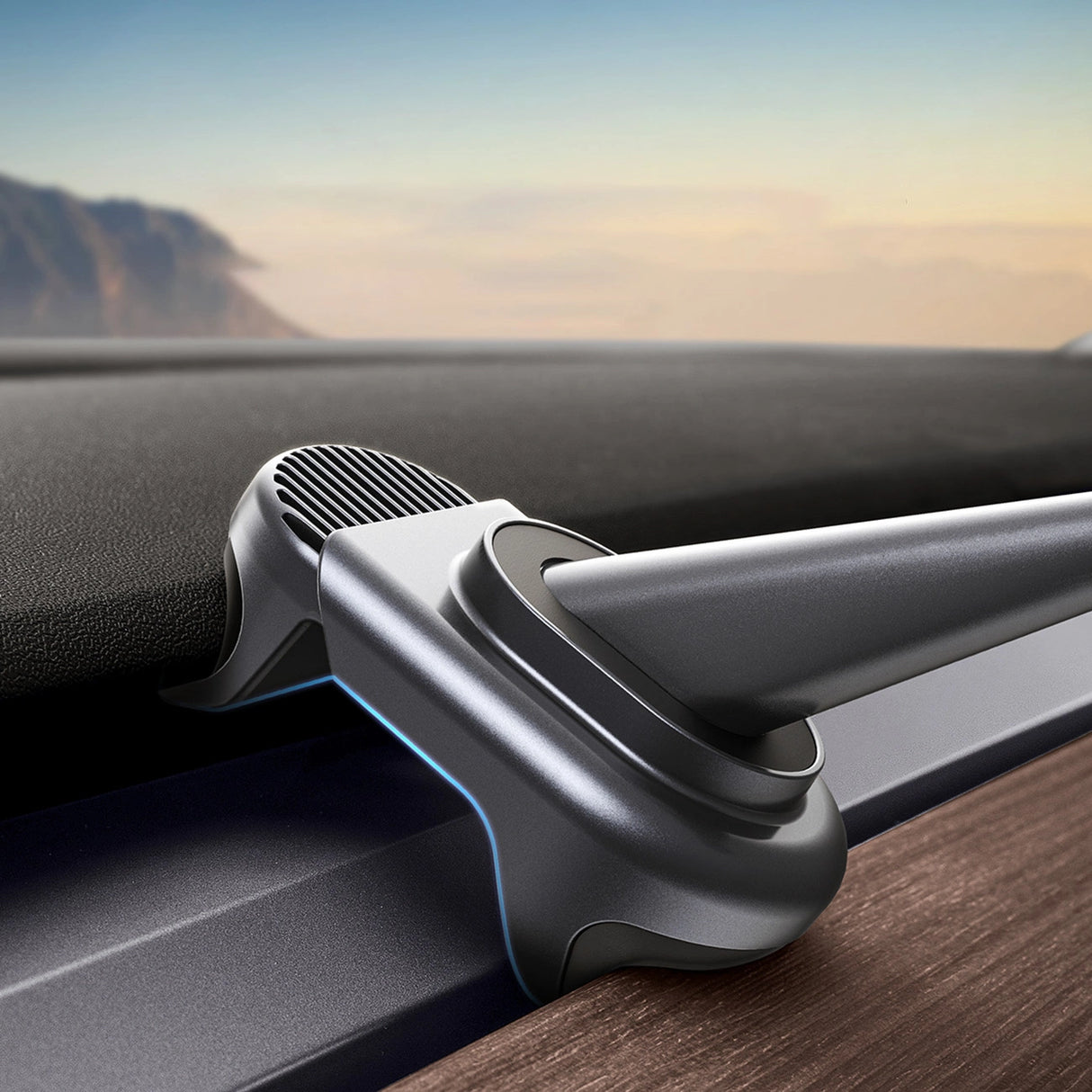 Elektrisk bilholder med solpanel til Tesla Model 3 / Y Baseus T-Space - sort