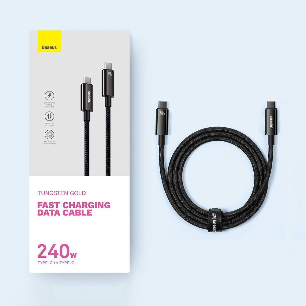 Baseus CAWJ040001 USB-C - USB-C cable 240W 480Mb/s 1m - black