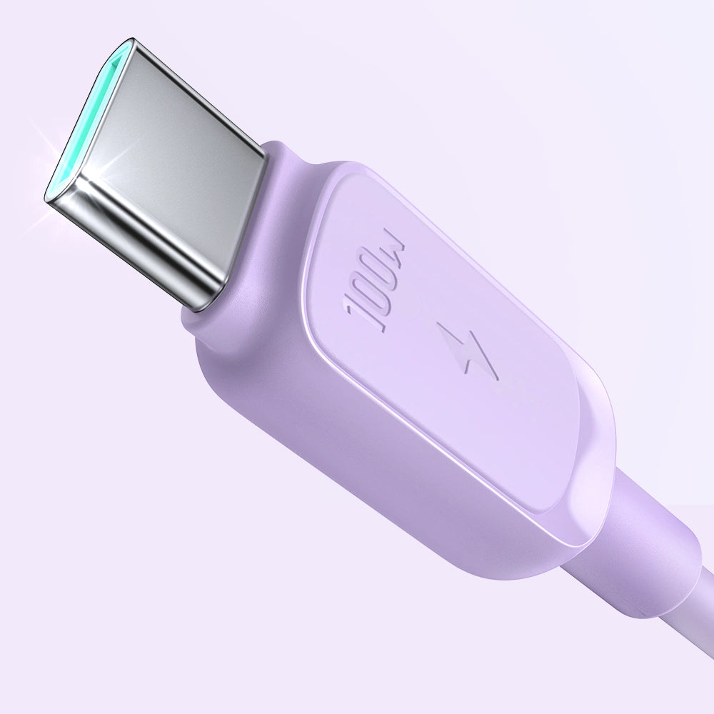 Joyroom Multi-Color Series A14 USB-C / USB-C 100W Kabel 1,2m - Purple